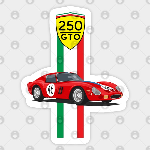 Car 250 gto racing Sticker by creative.z